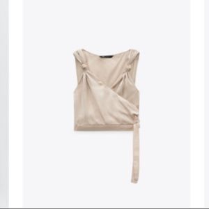 Zara Satin Effect Wrap Top